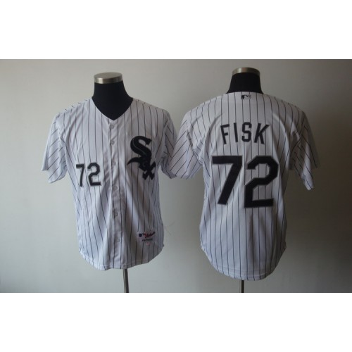 Chicago White Sox #72 Carlton Fisk Stitched White Jersey Men's