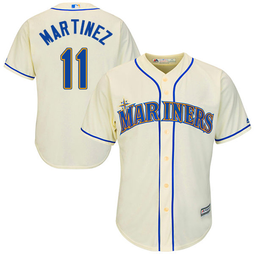 Seattle Mariners #11 Edgar Martinez Cream Cool Base Stitched Youth Jersey Youth