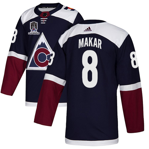 Adidas Colorado Avalanche #8 Cale Makar Navy 2022 Stanley Cup Champions Alternate Authentic Stitched Jersey Men's