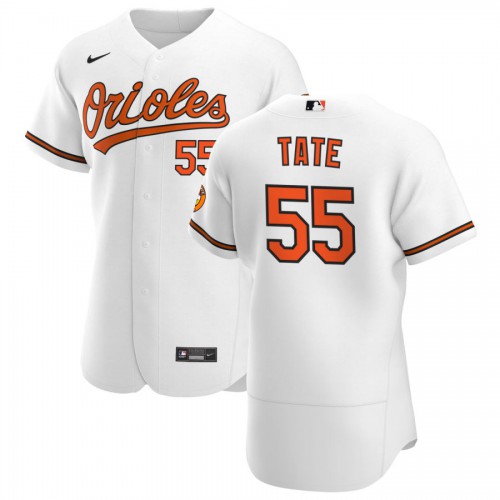 Baltimore Baltimore Orioles #55 Dillon Tate Men's White Home 2020 Authentic Player Jersey Men's