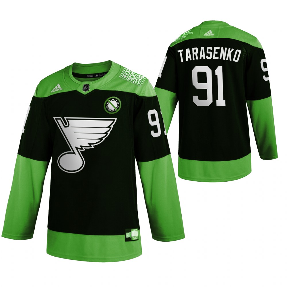 St. Louis Blues #91 Vladimir Tarasenko Men's Adidas Green Hockey Fight NCoV Limited Jersey
