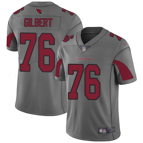 Cardinals #76 Marcus Gilbert Silver Men's Stitched Limited Inverted Legend Jersey