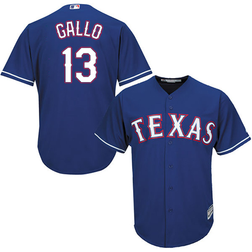 Texas Rangers #13 Joey Gallo Blue Cool Base Stitched Youth Jersey Youth