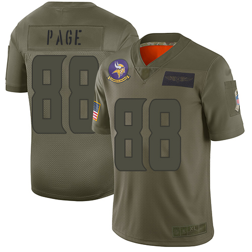 Minnesota Vikings #88 Alan Page Camo Men's Stitched Limited 2019 Salute To Service Jersey Men's