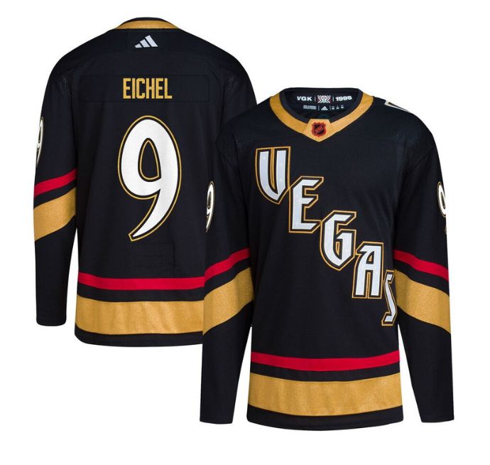 Vegas Golden Knights #9 Jack Eichel Men's Adidas Reverse Retro 2.0 Authentic Player Jersey - Black