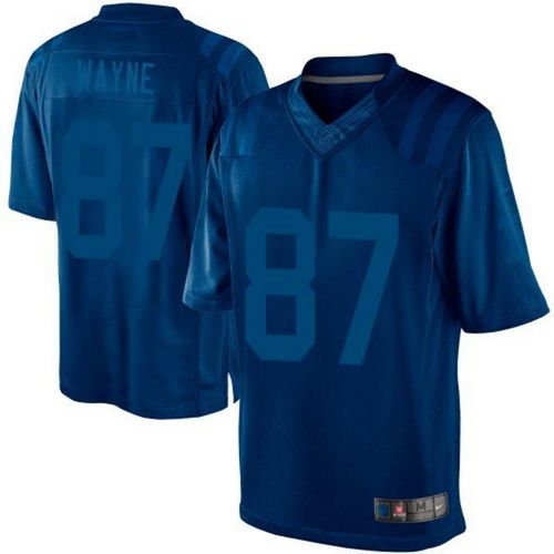 Indianapolis Colts #87 Reggie Wayne Royal Blue Men's Stitched Drenched Limited Jersey Men's
