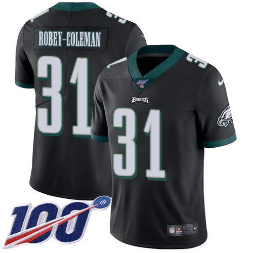 Philadelphia Eagles #31 Nickell Robey-Coleman Black Alternate Men's Stitched 100th Season Vapor Untouchable Limited Jersey Men's