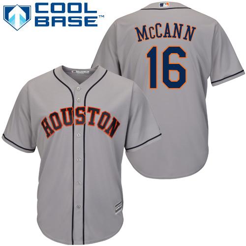 Houston Astros #16 Brian McCann Grey Cool Base Stitched Youth Jersey Youth