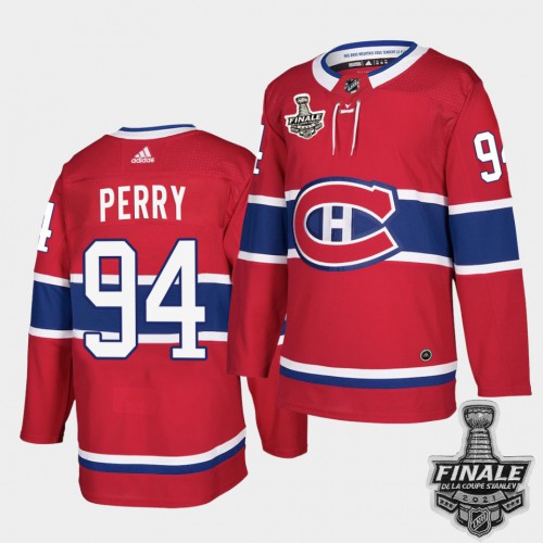 Adidas Montreal Canadiens #94 Corey Perry Red Home Authentic Youth 2021 Stanley Cup Final Patch Jersey Youth