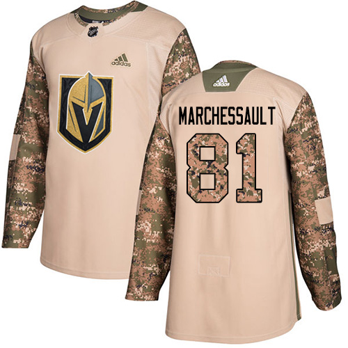 Adidas Golden Vegas Golden Knights #81 Jonathan Marchessault Camo Authentic 2017 Veterans Day Stitched Jersey Men's