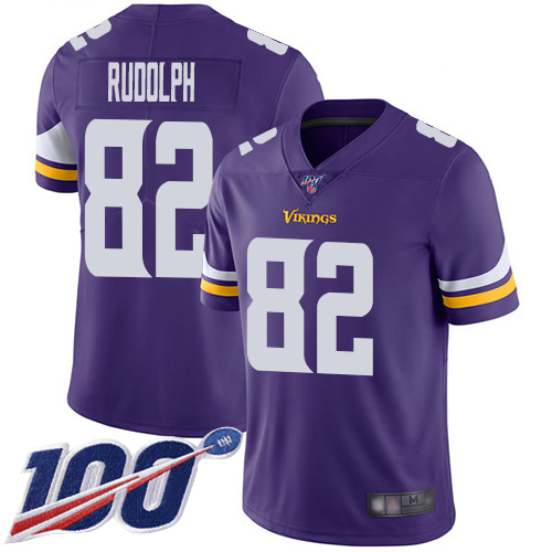 Minnesota Vikings #82 Kyle Rudolph Purple Team Color Men's Stitched 100th Season Vapor Limited Jersey Men's