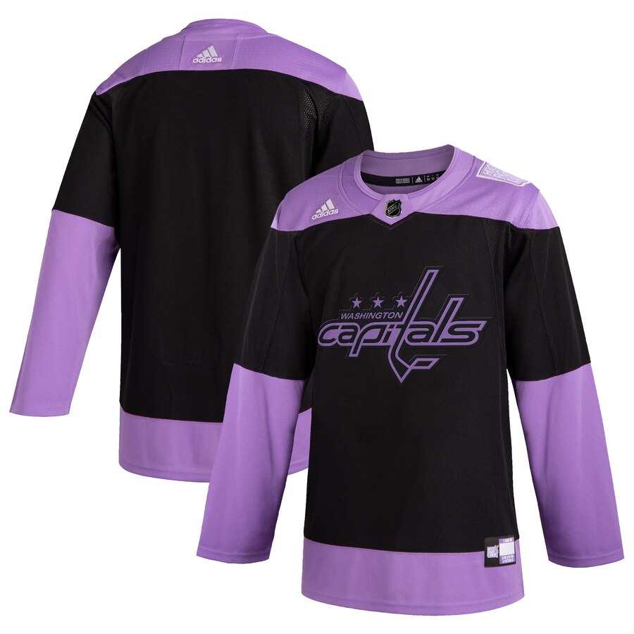 Washington Capitals Adidas Hockey Fights Cancer Practice Jersey Black