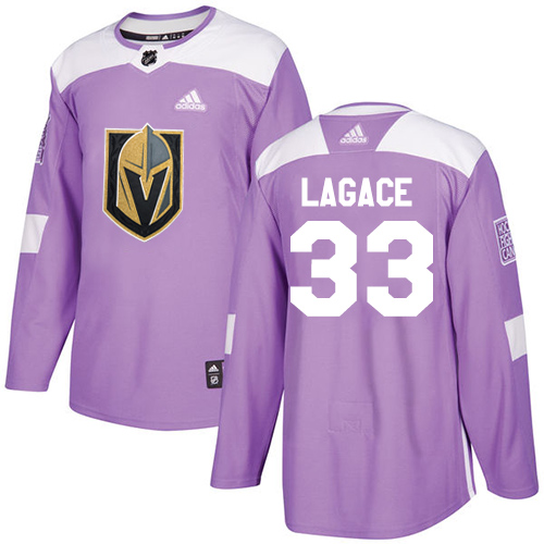 Adidas Golden Vegas Golden Knights #33 Maxime Lagace Purple Authentic Fights Cancer Stitched Jersey Men's