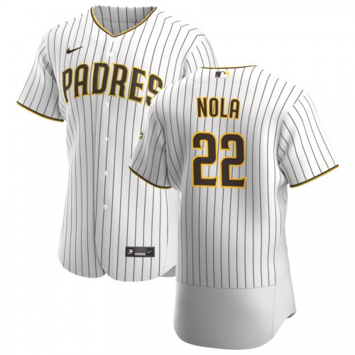 San Diego San Diego Padres #22 Austin Nola Men's White Brown Home 2020 Authentic Player Jersey Men's