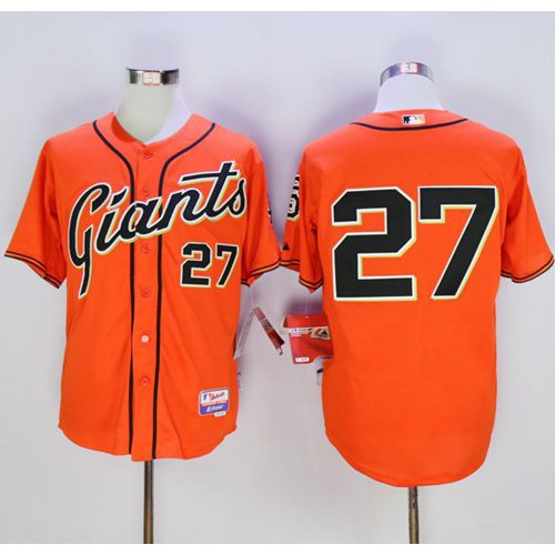 San Francisco Giants #27 Juan Marichal Orange Cool Base Stitched Jersey Men's