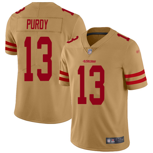 San Francisco 49ers #13 Brock Purdy Gold Men's Stitched Limited Inverted Legend Jersey