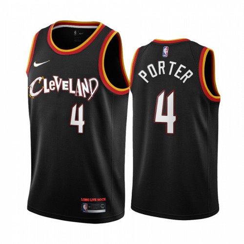 Cleveland Cavaliers #4 Kevin Porter Jr. Black Swingman 2020-21 City Edition Jersey Mens