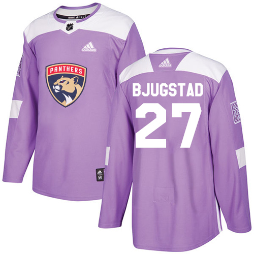 Adidas Florida Panthers #27 Nick Bjugstad Purple Authentic Fights Cancer Stitched Jersey Men's