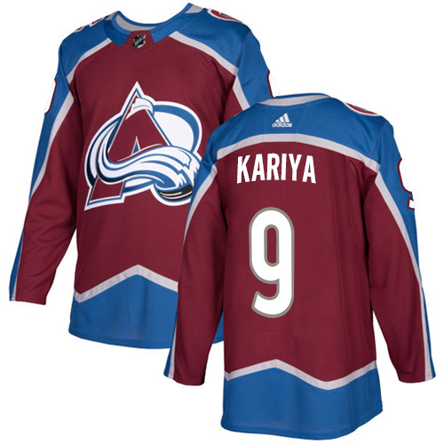 Adidas Colorado Avalanche #9 Paul Kariya Burgundy Home Authentic Stitched Jersey Men's