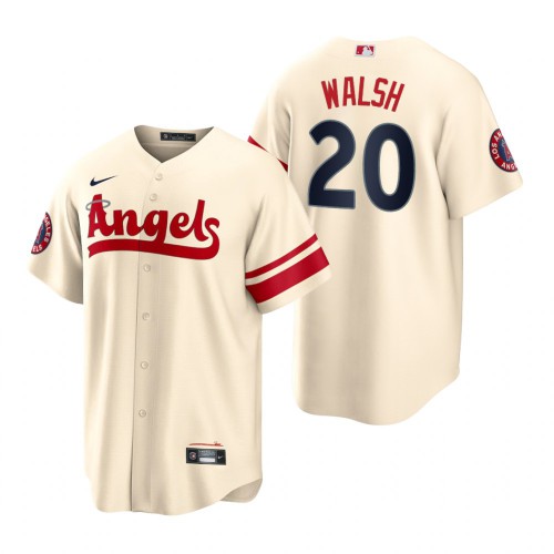 Los Angeles Los Angeles Angels #20 Jared Walsh Cream Men's 2022 City Connect Game Jersey Men's
