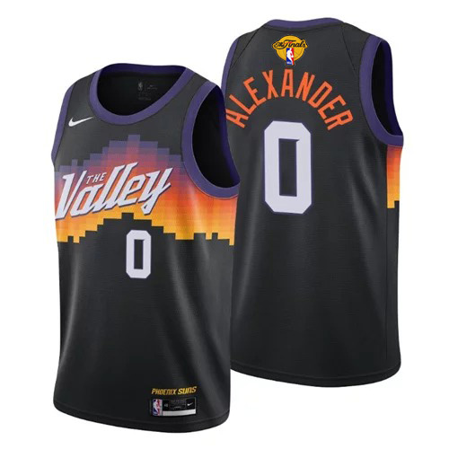 Phoenix Suns #0 Ty-Shon Alexander Mens 2021 Finals Bound City Edition Jersey Black Mens