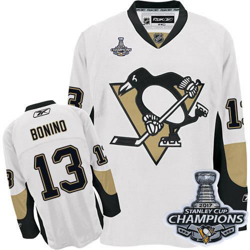 Pittsburgh Penguins #13 Nick Bonino White 2017 Stanley Cup Finals Champions Stitched Jersey Men's