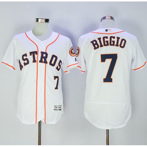 Houston Astros #7 Craig Biggio White Flexbase Authentic Collection Stitched Jersey Men's
