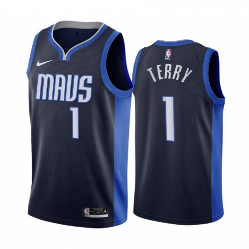 Dallas Dallas Mavericks #1 Tyrell Terry Navy Swingman 2020-21 Earned Edition Jersey Mens