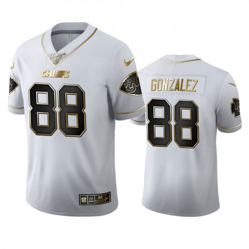 Kansas City Kansas City Chiefs #88 Tony Gonzalez Men's White Golden Edition Vapor Limited 100 Jersey Men's