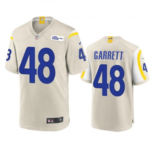 Los Angeles Los Angeles Rams #48 Chris Garrett Men's Super Bowl LVI Patch Game Jersey - Bone Men's