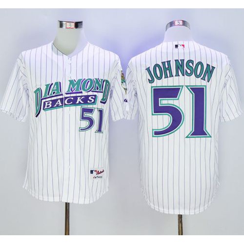 Arizona Diamondbacks #51 Randy Johnson White 1999 Turn Back The Clock Stitched Jersey Men's