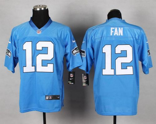Seahawks #12 Fan Light Blue Men's Stitched Elite Jersey