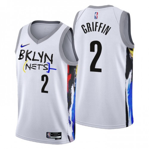 Brooklyn Nets #2 Blake Griffin Mens 2022-23 City Edition Jersey - Cherry Blossom White Mens