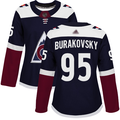 Adidas Colorado Avalanche #95 Andre Burakovsky Navy Alternate Authentic Women's Stitched Jersey Womens