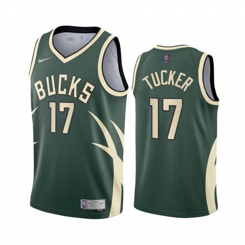 Milwaukee Milwaukee Bucks #17 P.J. Tucker Green Womens Swingman 2020-21 Earned Edition Jersey Womens