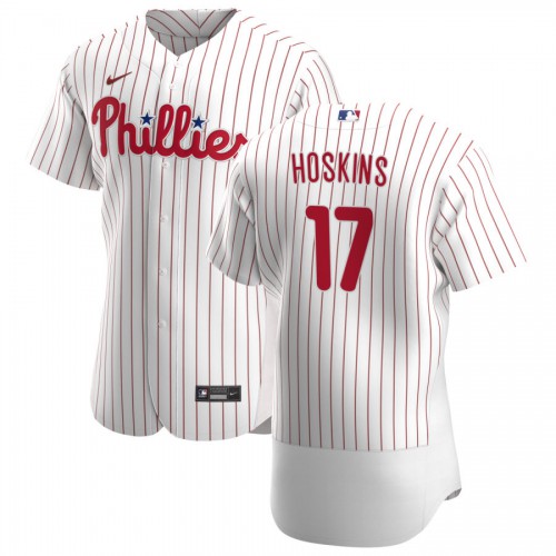 Philadelphia Philadelphia Phillies #17 Rhys Hoskins Men's White Home 2020 Authentic Player Jersey Men's