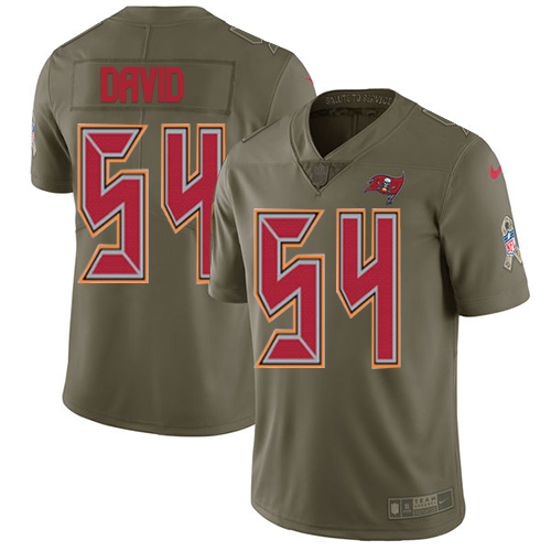 Buccaneers #54 Lavonte David Olive Youth Stitched Limited 2017 Salute To Service Jersey