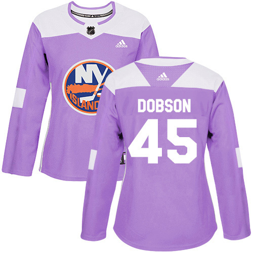 Adidas New York Islanders #45 Noah Dobson Purple Authentic Fights Cancer Women's Stitched Jersey Womens