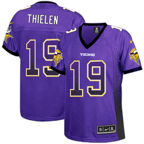 Vikings #19 Adam Thielen Purple Team Color Women's Stitched Elite Drift Fashion Jersey
