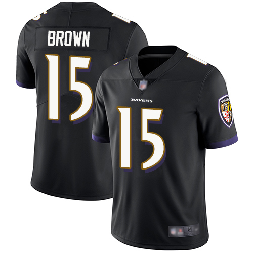 Baltimore Ravens #15 Marquise Brown Black Alternate Men's Stitched Vapor Untouchable Limited Jersey Men's