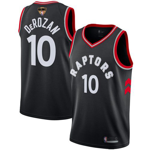 Toronto Raptors #10 DeMar DeRozan Black 2019 Finals Bound Youth Swingman Statement Edition Jersey Youth