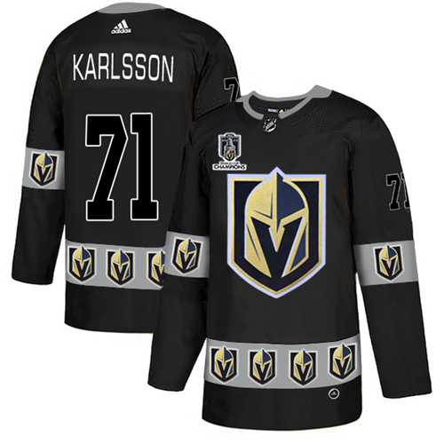 Adidas Golden Knights #71 William Karlsson Black 2023 Stanley Cup Champions Authentic Team Logo Fashion Stitched Jerseys