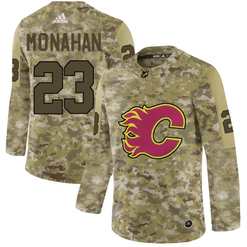 Adidas Calgary Flames #23 Sean Monahan Camo Authentic Stitched Jersey Men's