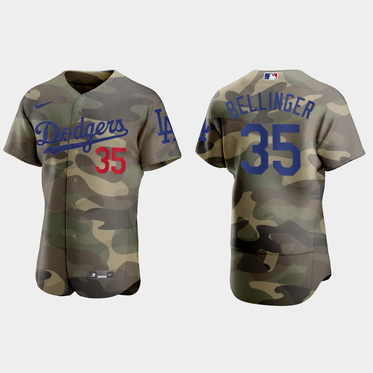 Los Angeles Dodgers #35 Cody Bellinger Men's 2021 Armed Forces Day Authentic Jersey -Camo