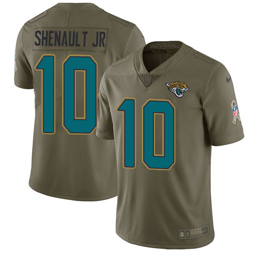 Jacksonville Jaguars #10 Laviska Shenault Jr. Olive Youth Stitched Limited 2017 Salute To Service Jersey Youth