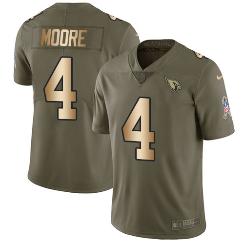 Cardinals #4 Rondale Moore Olive/Gold Men's Stitched Limited 2017 Salute To Service Jersey