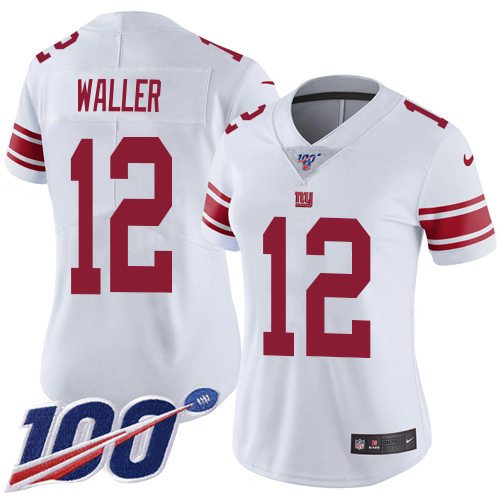 Giants #12 Darren Waller White Women's Stitched 100th Season Vapor Untouchable Limited Jersey