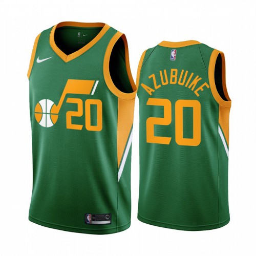 Utah Utah Jazz #20 Udoka Azubuike Green Swingman 2020-21 Earned Edition Jersey Mens