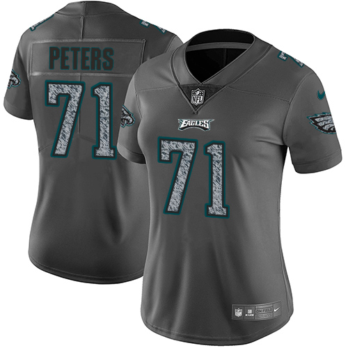 Philadelphia Eagles #71 Jason Peters Gray Static Women's Stitched Vapor Untouchable Limited Jersey Womens