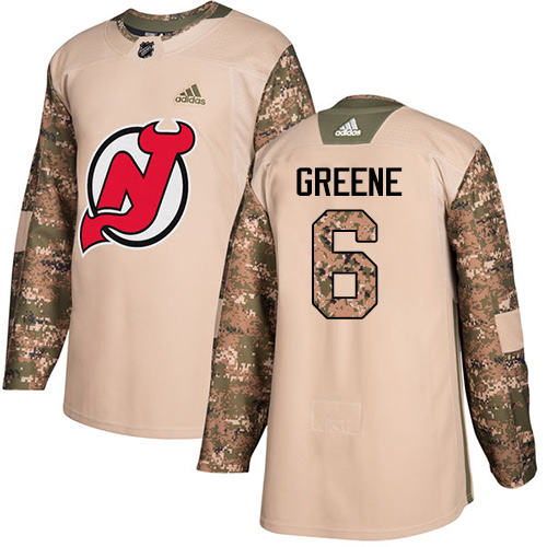 Adidas New Jersey Devils #6 Andy Greene Camo Authentic 2017 Veterans Day Stitched Jersey Men's
